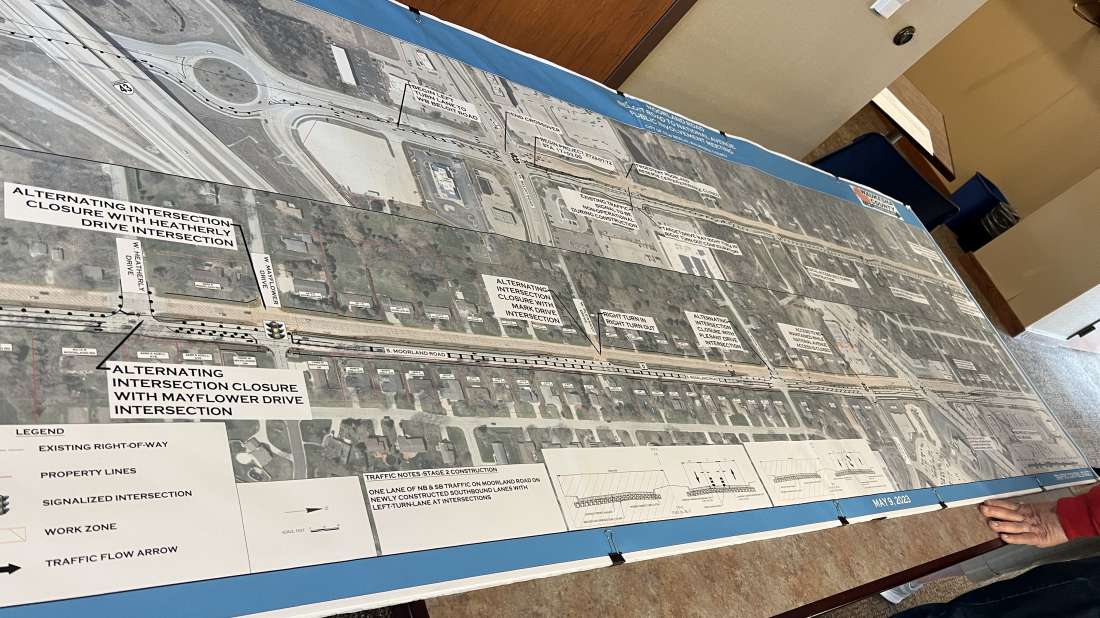 Printed map layout of the construction area