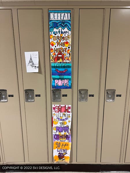 Locker Decorations photo Copyright © 2022 SVJ Designs, LLC.