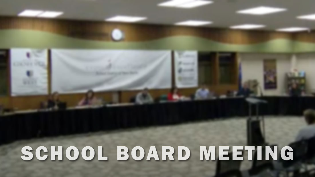 Headline photo of School Board Meeting