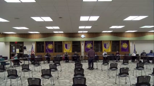 Screenshot of School Board Meeting Broadcast